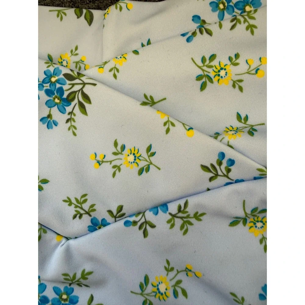Aerie Real Good High Waisted Crossover‎ Bikini Bottom Blue Floral Small nwt